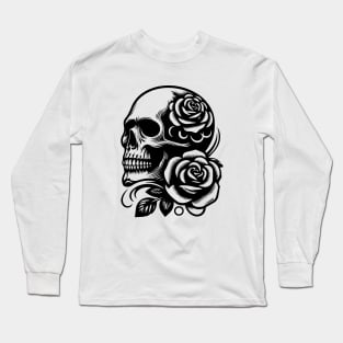 skull roses design Long Sleeve T-Shirt